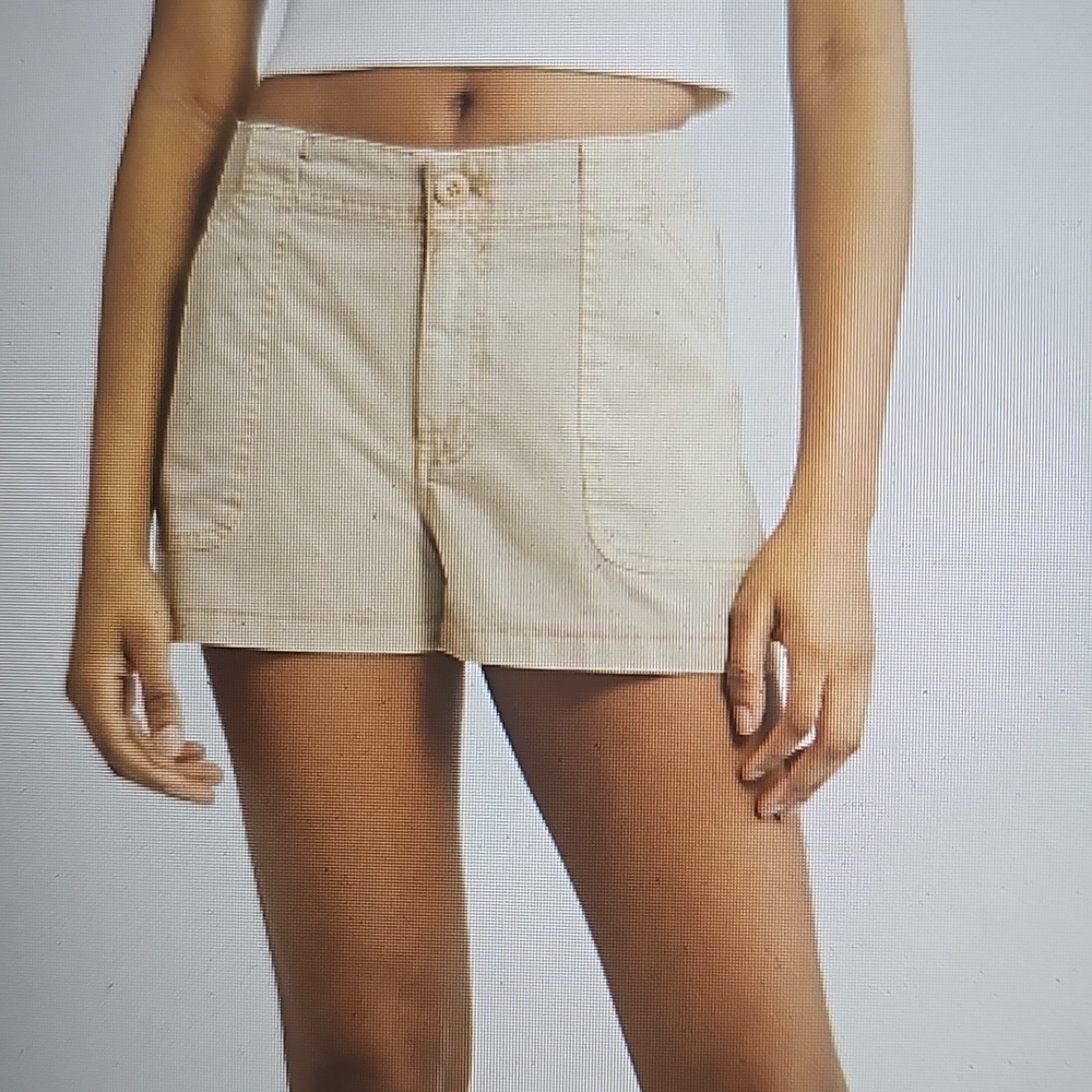 NWT Women's BP. Cotton Utility Shorts Pockets Zip/Button Closure Size 16 Ivory - Picture 8 of 13